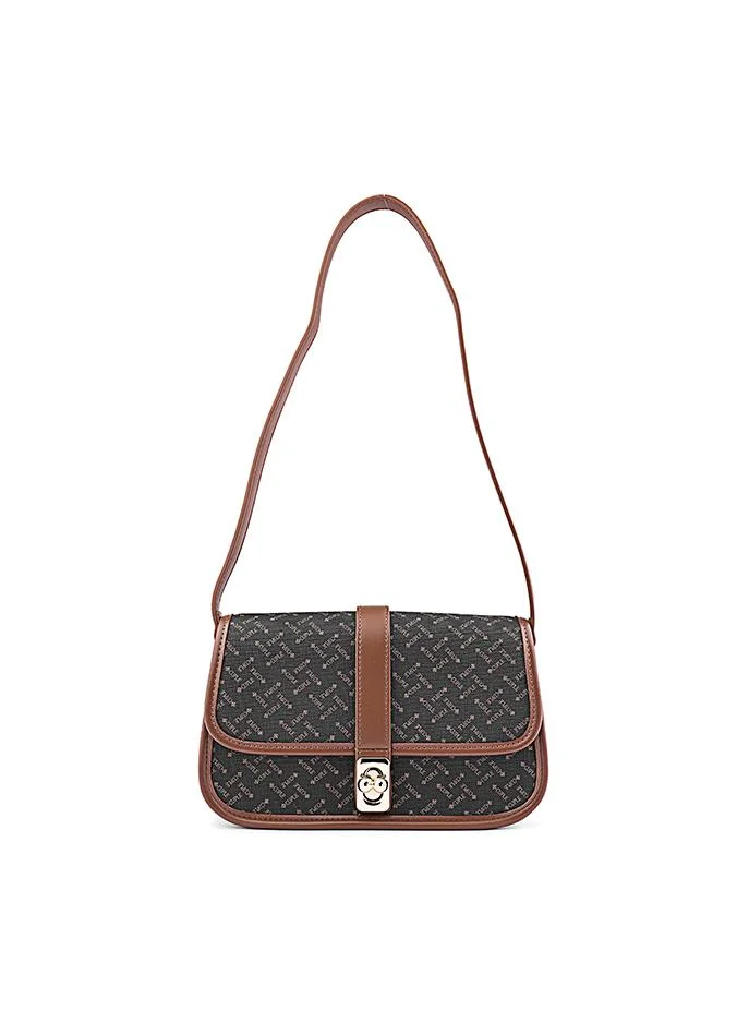 كابلي Women’s Monogram Shoulder Bag with Front Lock Detail